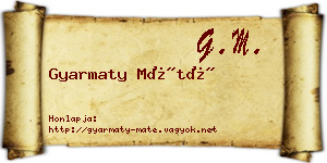 Gyarmaty Máté névjegykártya