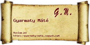 Gyarmaty Máté névjegykártya