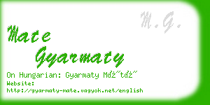 mate gyarmaty business card